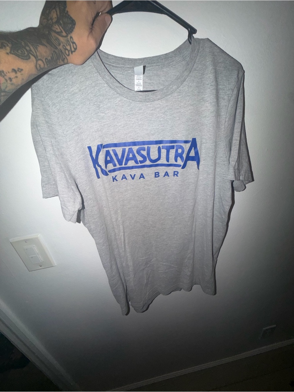 Kavasutra Light Gray T-Shirt with Blue Chest Logo